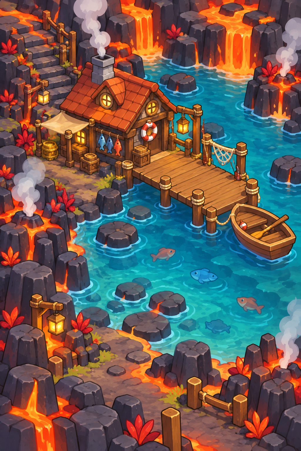 Cinderlake volcanic fishing spot